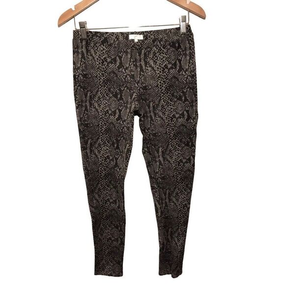 Joie Pants - Joie Pull On Pants Womens Snakeskin Print Leggings Skinny Black Grey Size Medium
